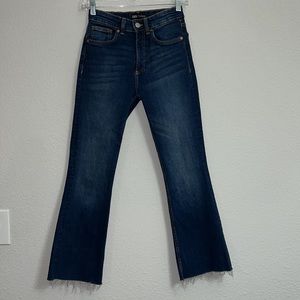 Zara Dark Wash High Rise Straight Leg Jeans